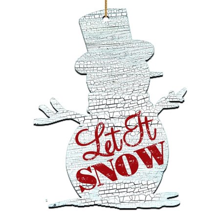 DESIGNOCRACY Let It Snow Snowman Wooden Magnet 99801M